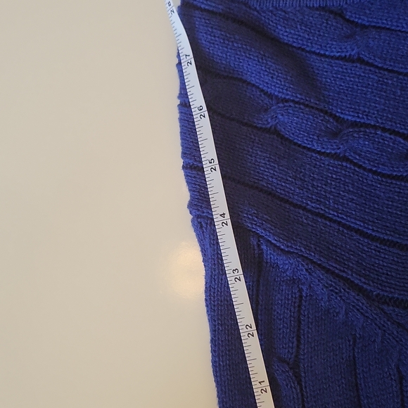 Pre-owned Blue Woman Within Long Sleeve V-Neck Sweater - Picture 7 of 11